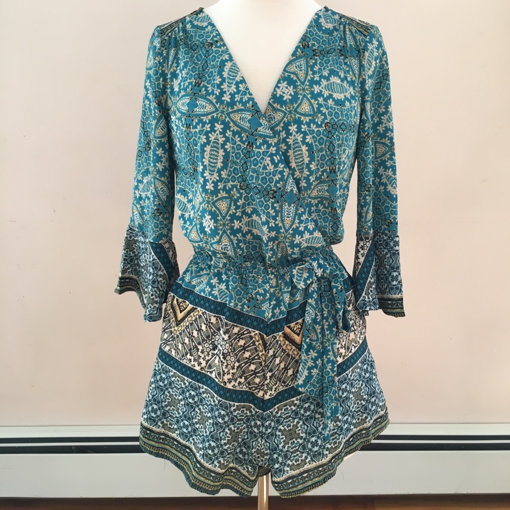 Patterned Long Sleeve Romper